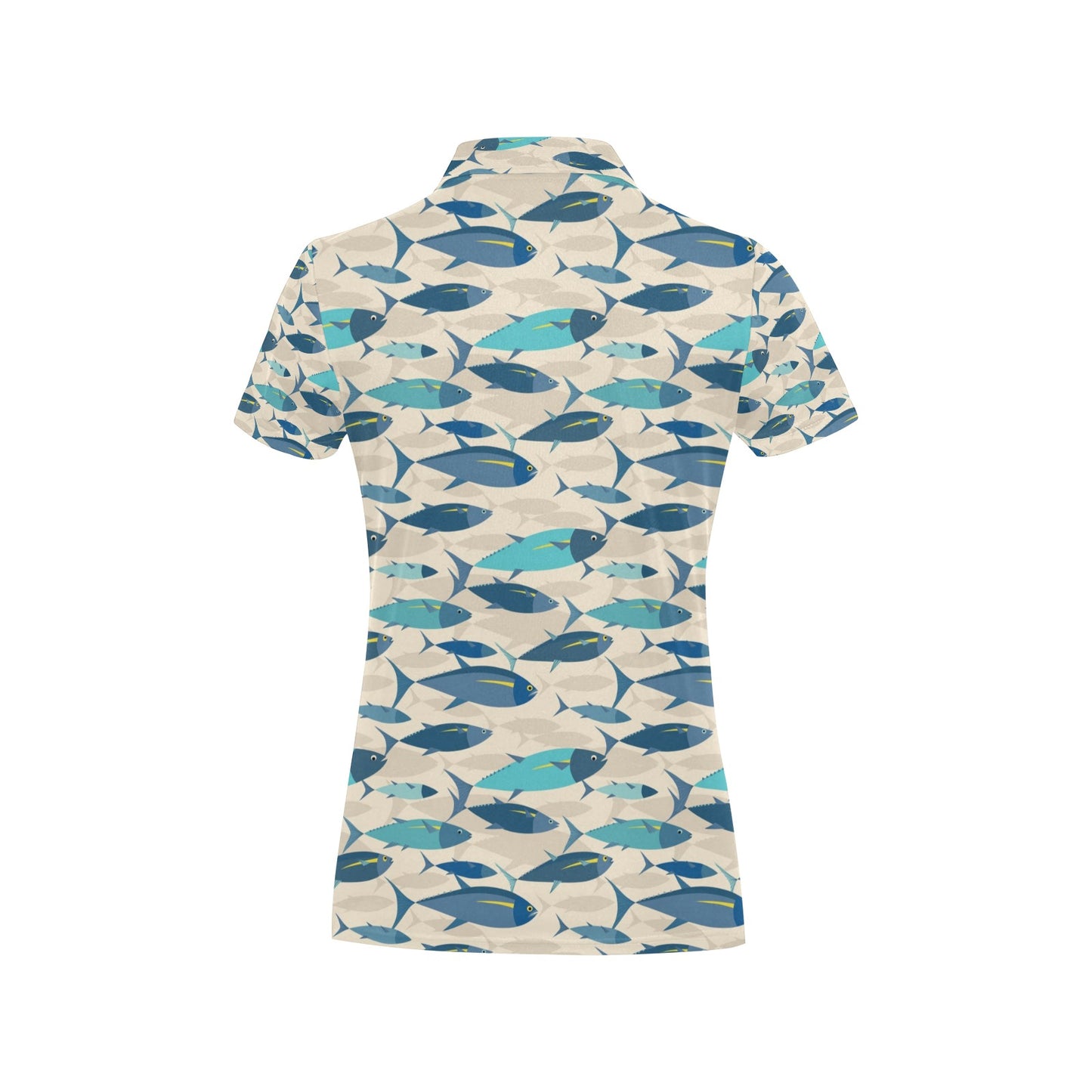 Tuna Fish Print Design LKS302 Women's Polo Shirt