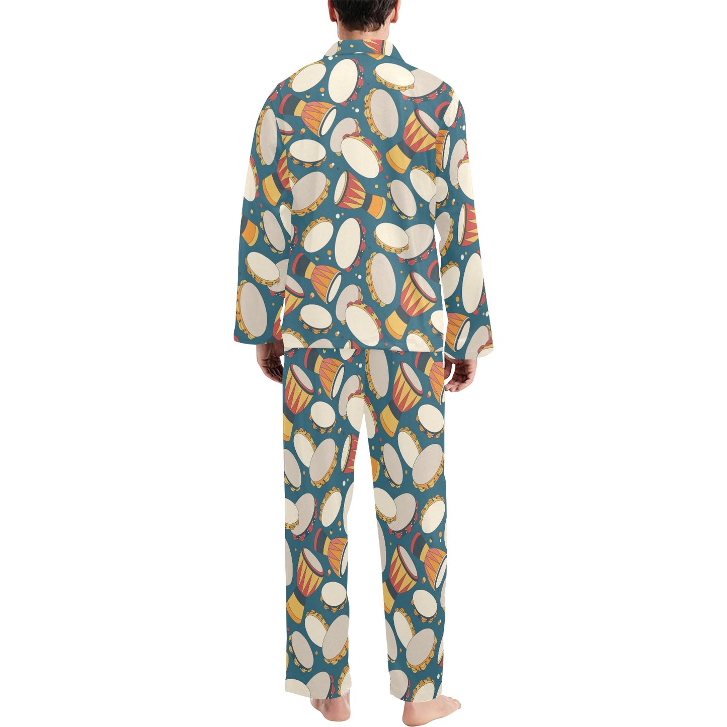 Tambourine Pattern Print Design 01 Men's Long Pajama Set