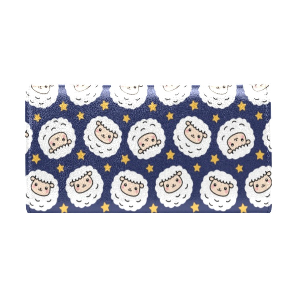 Sheep Print Design LKS402 Women's Trifold Wallet