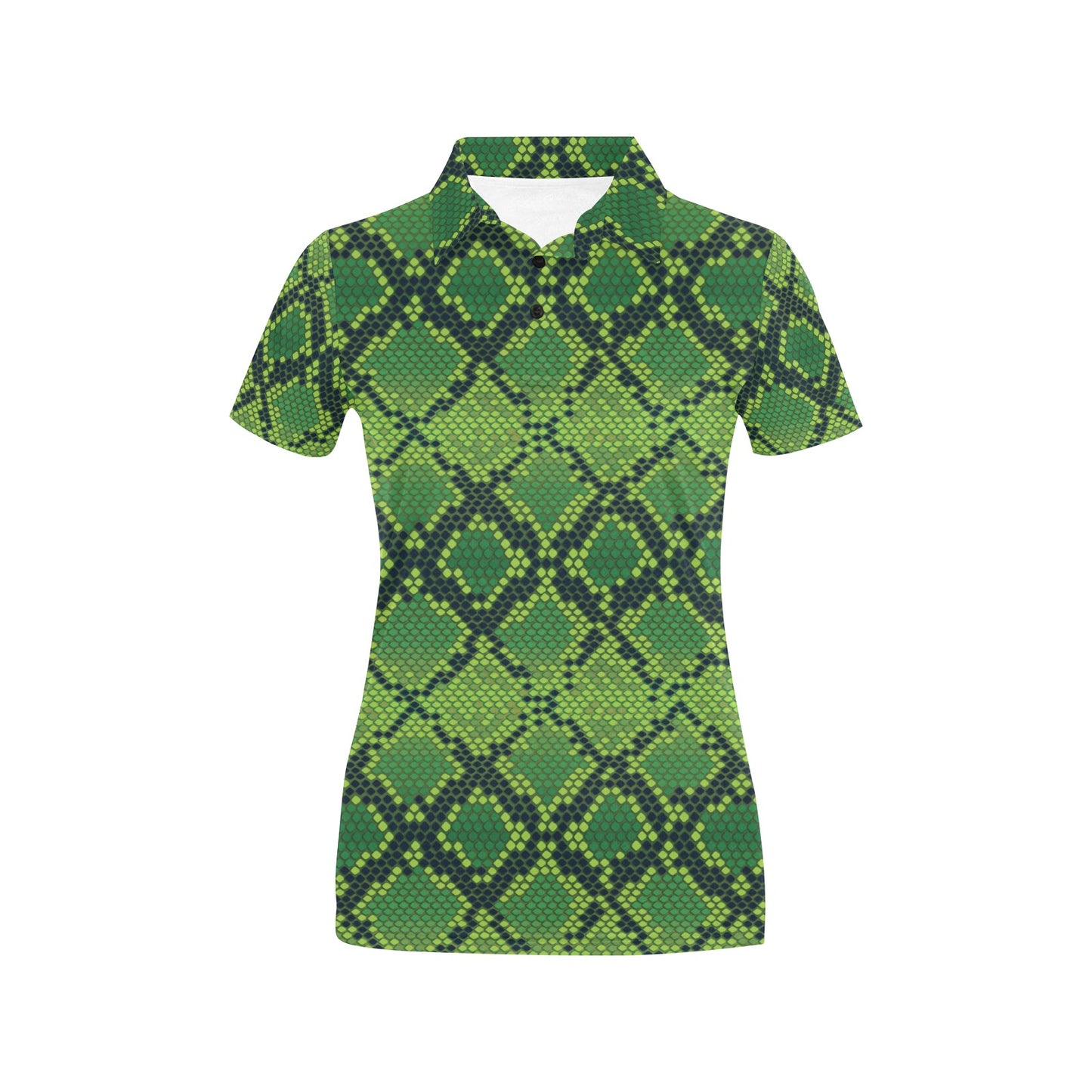 Python Green Pattern Print Design A01 Women's Polo Shirt