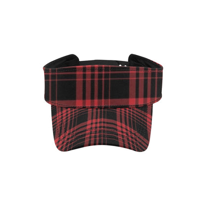 Tartan Red Black Print Design LKS303 Unisex Sun Visor