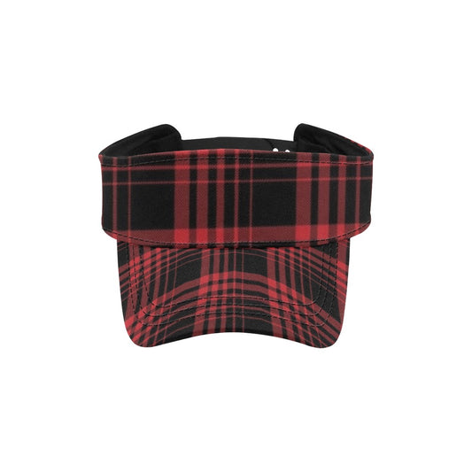 Tartan Red Black Print Design LKS303 Unisex Sun Visor