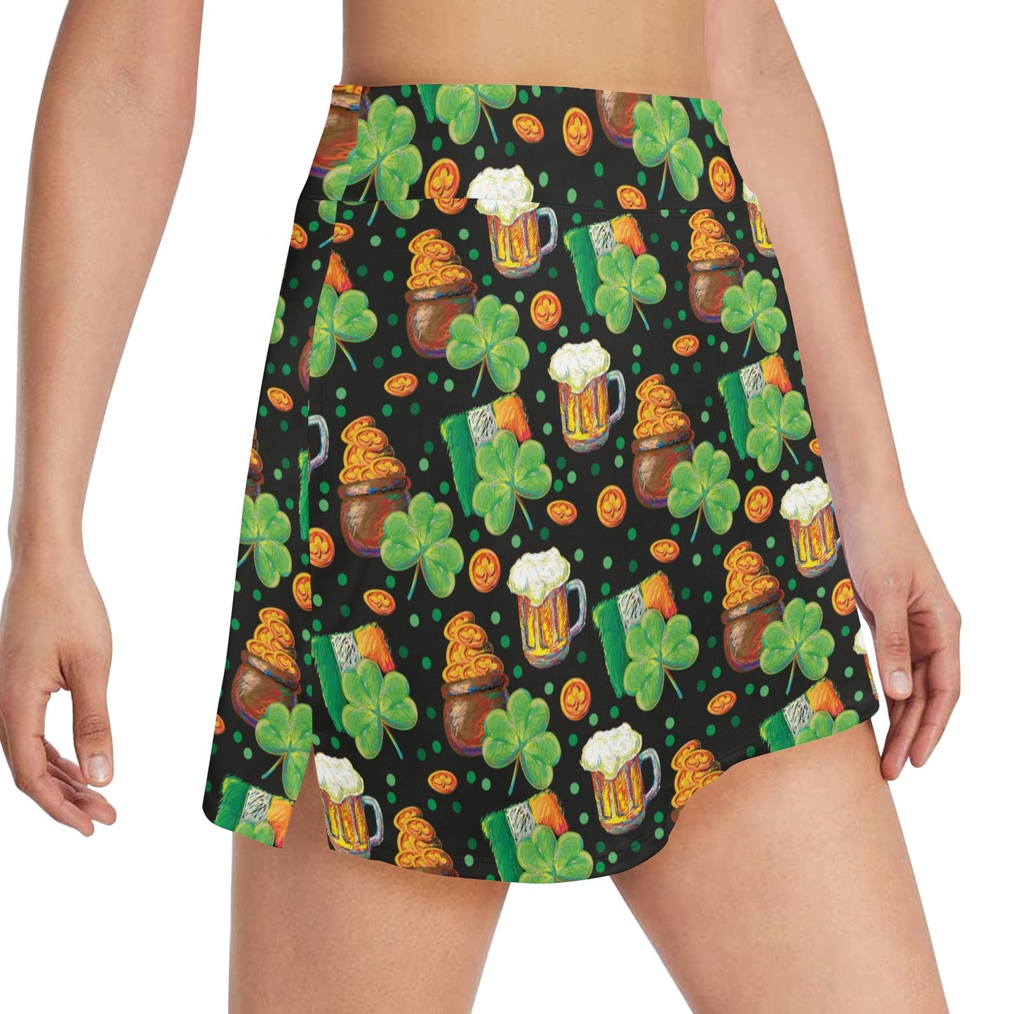 St Patricks Day Print Design LKS303 17" Golf & Pickleball Skort with Pockets