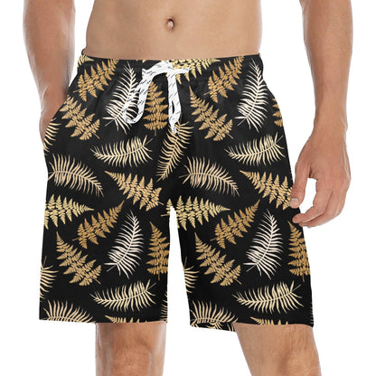 Fern Leave Bright Print Pattern Men's Swim Trunks Beach Shorts
