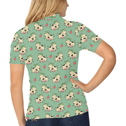 Cattle Print Design LKS402 Women's Polo Shirt