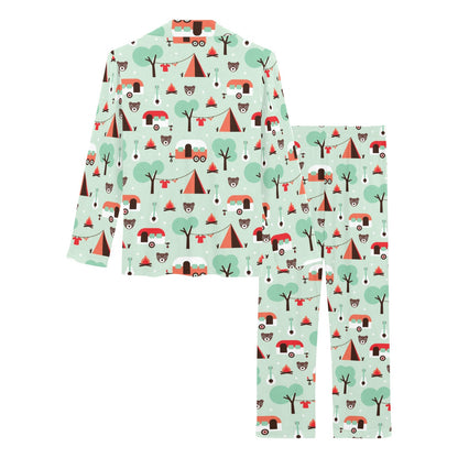 Camper Tent Pattern Print Design 01 Women's Long Pajama Set