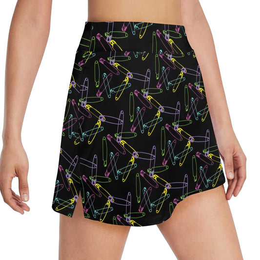 Safety Pin Print Design LKS304 17" Golf & Pickleball Skort with Pockets