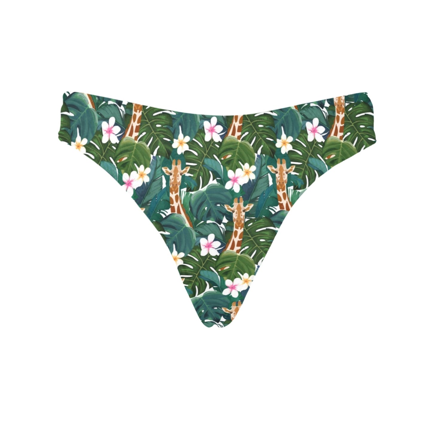 Giraffe Jungle Design Print Women's Thongs