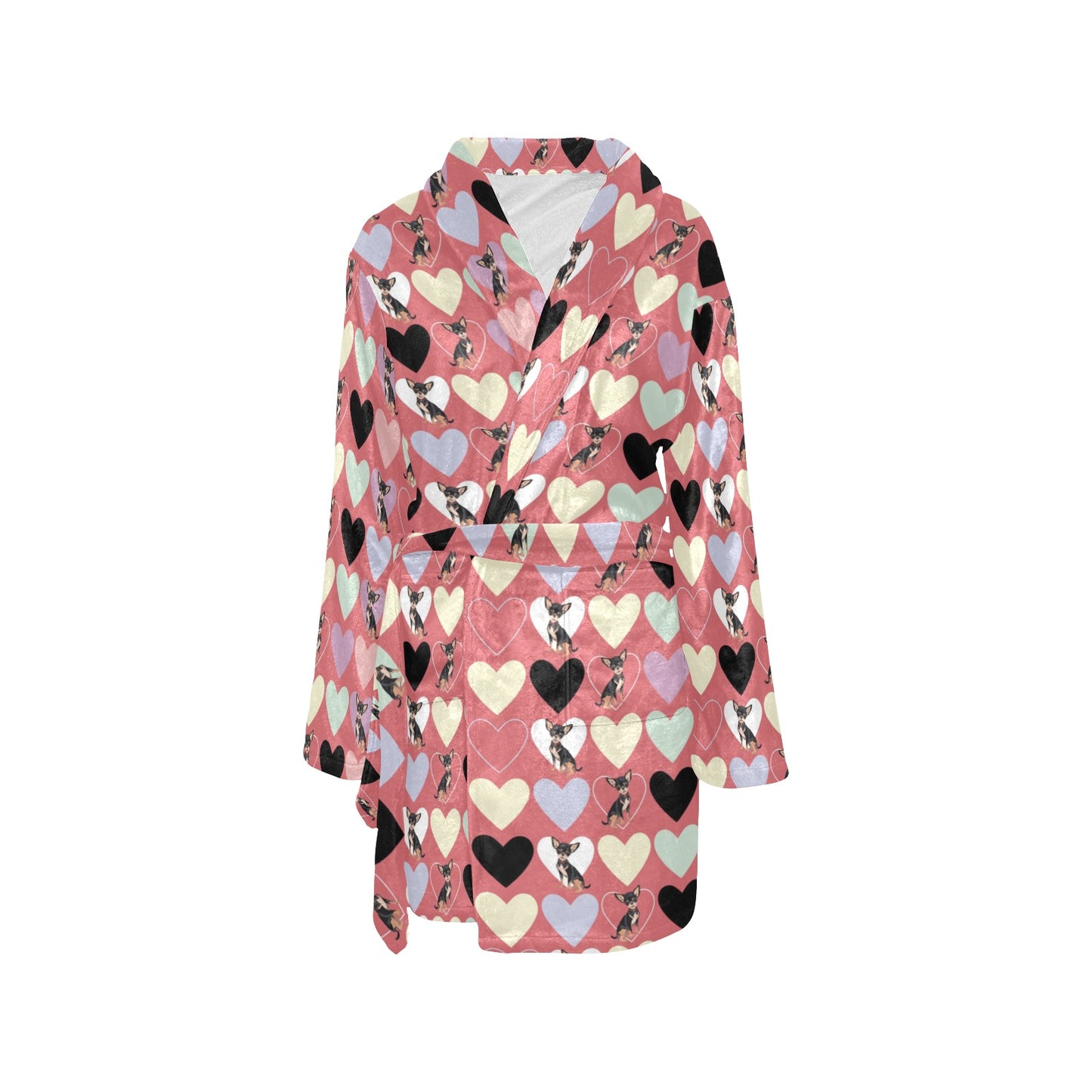 Chihuahua Pattern Print Design 01 Women's Fleece Robe
