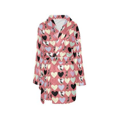 Chihuahua Pattern Print Design 01 Women's Fleece Robe
