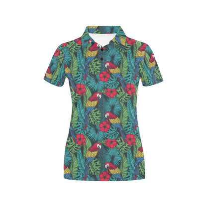 Parrot Pattern Print Design A05 Women's Polo Shirt