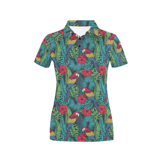 Parrot Pattern Print Design A05 Women's Polo Shirt