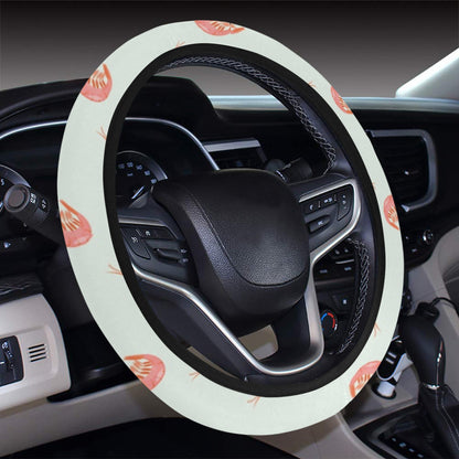 Shrimp Print Design LKS304 Steering Wheel Cover with Elastic Edge