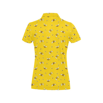 Bee Pattern Print Design 05 Women's Polo Shirt