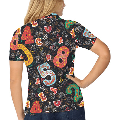 Number Pattern Print Design A03 Women's Polo Shirt