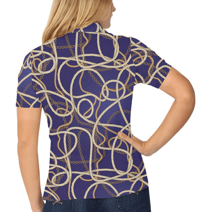 Rope Pattern Print Design A01 Women's Polo Shirt