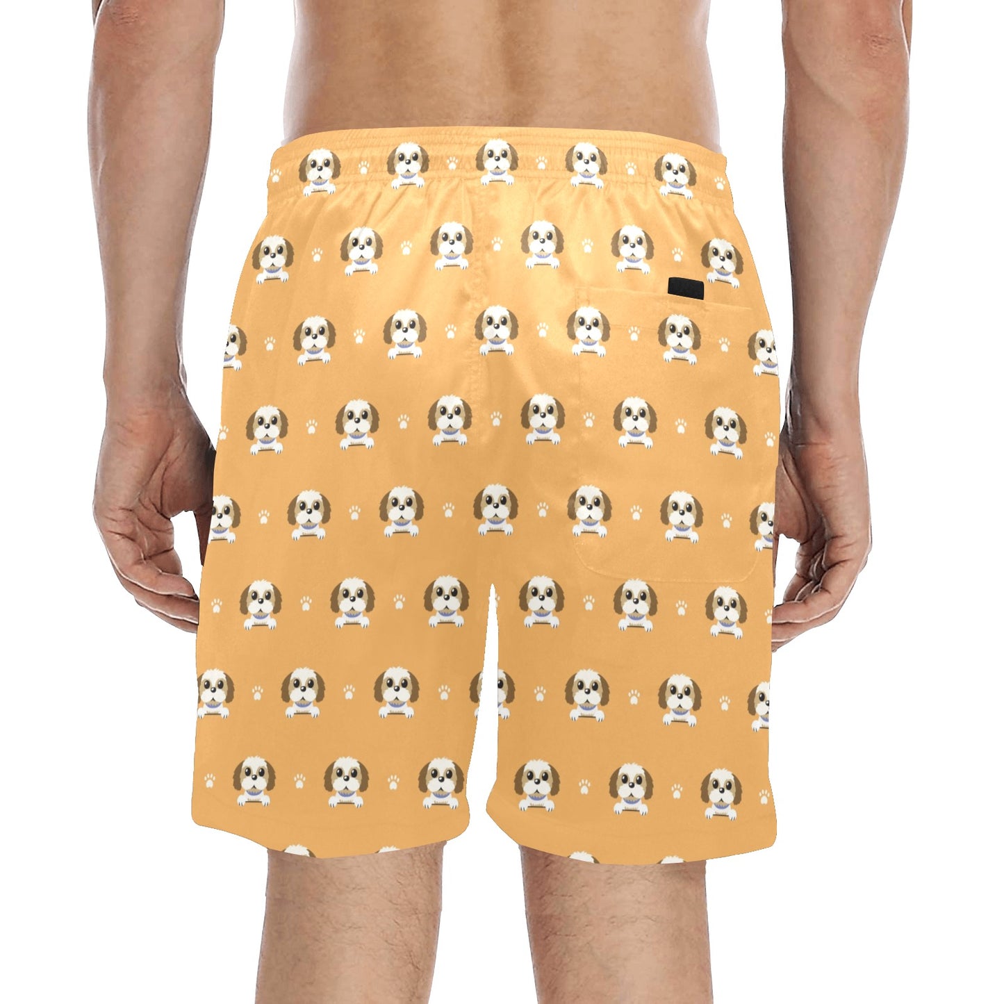 Shih Tzu Print Design LKS303 Men's Swim Trunks Beach Shorts
