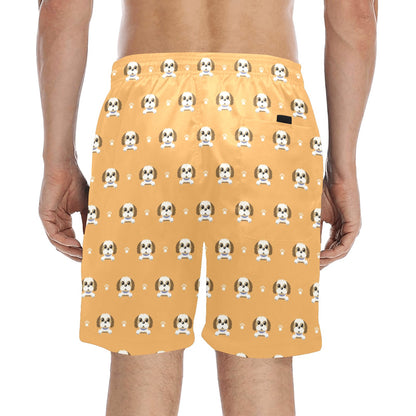 Shih Tzu Print Design LKS303 Men's Swim Trunks Beach Shorts
