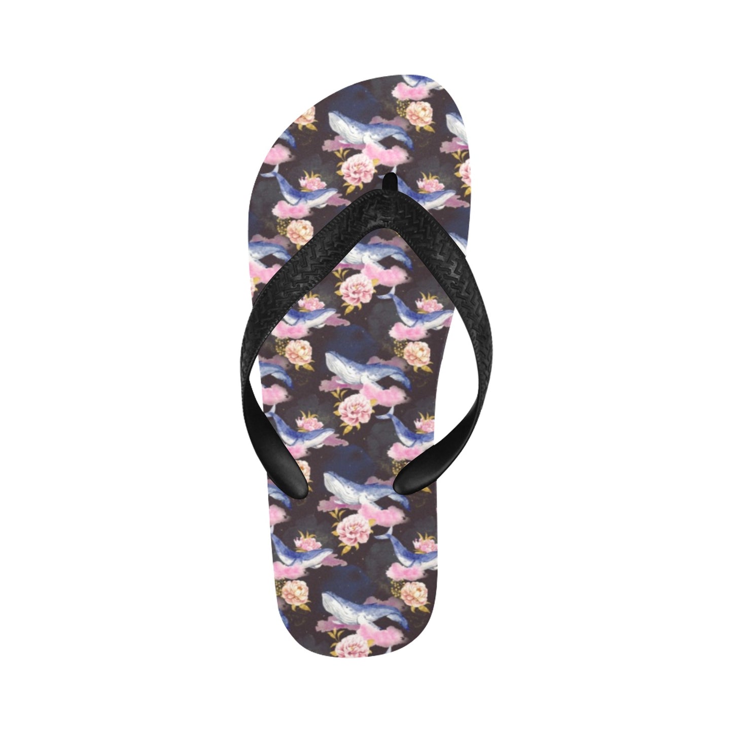 Blue Whale Print Design LKS401 Flip Flops