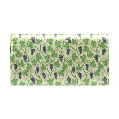 Wine Grape Thmed Print Women's Trifold Wallet