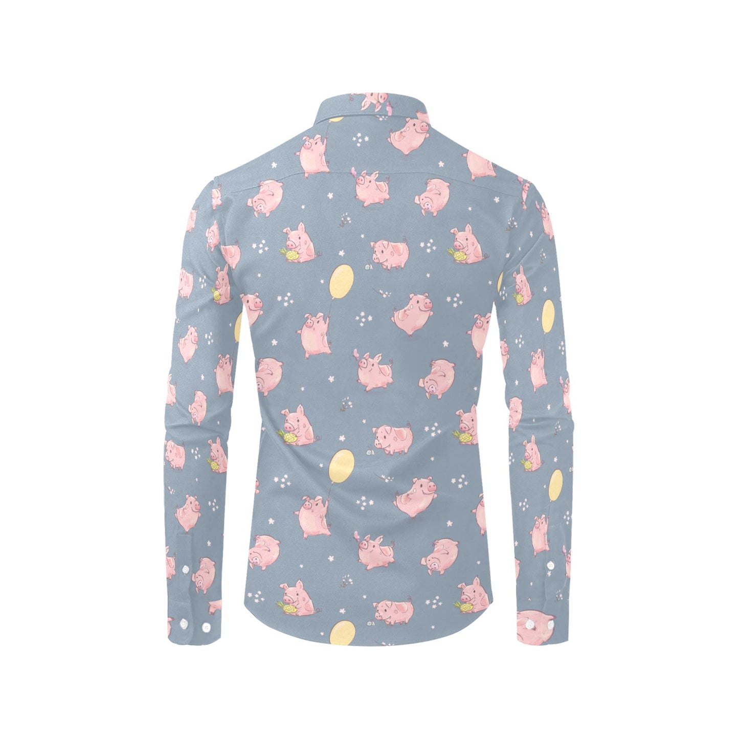 Pig Print Design LKS405 Men's Long Sleeve Dress Shirt