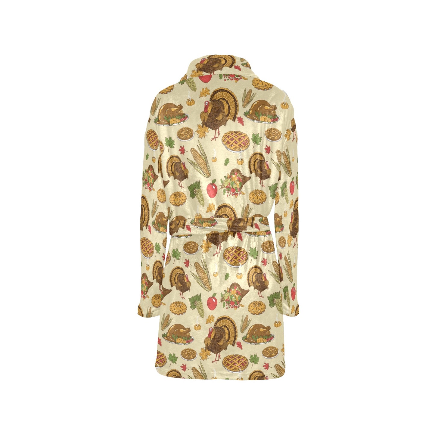 Turkey Pattern Print Design 02 Women's Fleece Robe