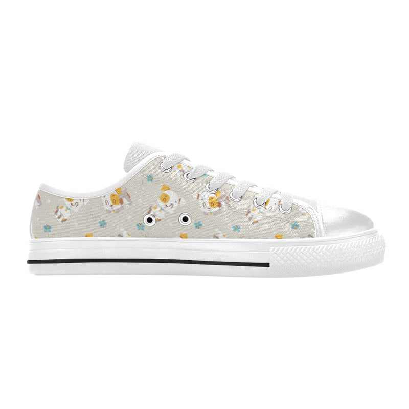 Russell Terriers Print Design LKS306 Women's White Low Top Shoes