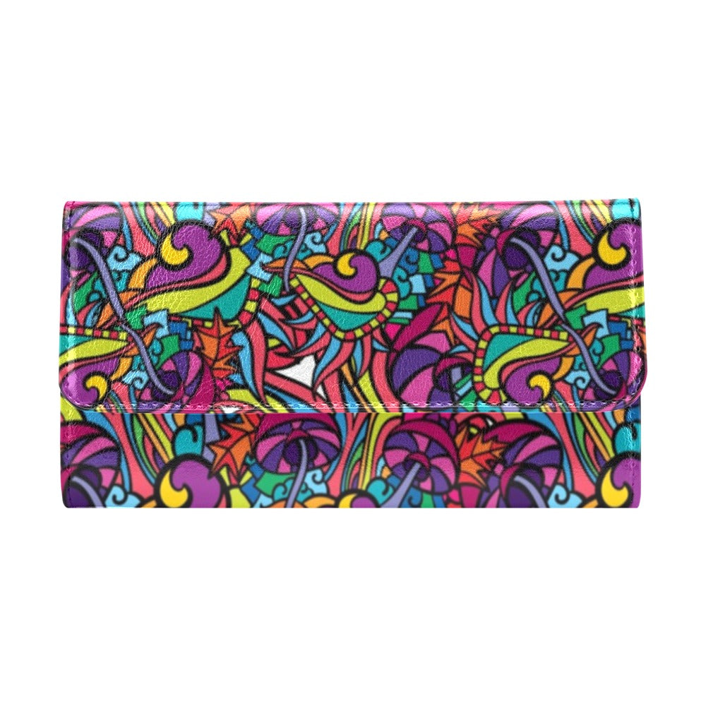 Trippy Print Design LKS302 Women's Trifold Wallet