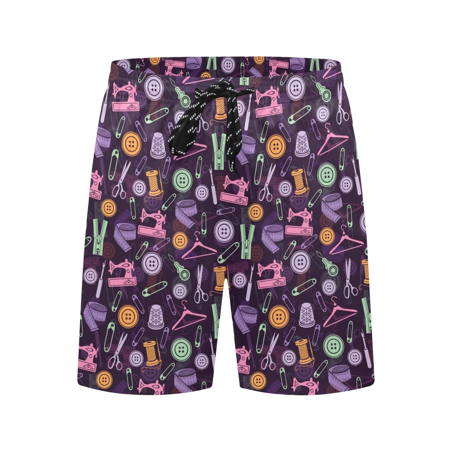 Sewing Equipment Print Design LKS306 Men's Swim Trunks Beach Shorts
