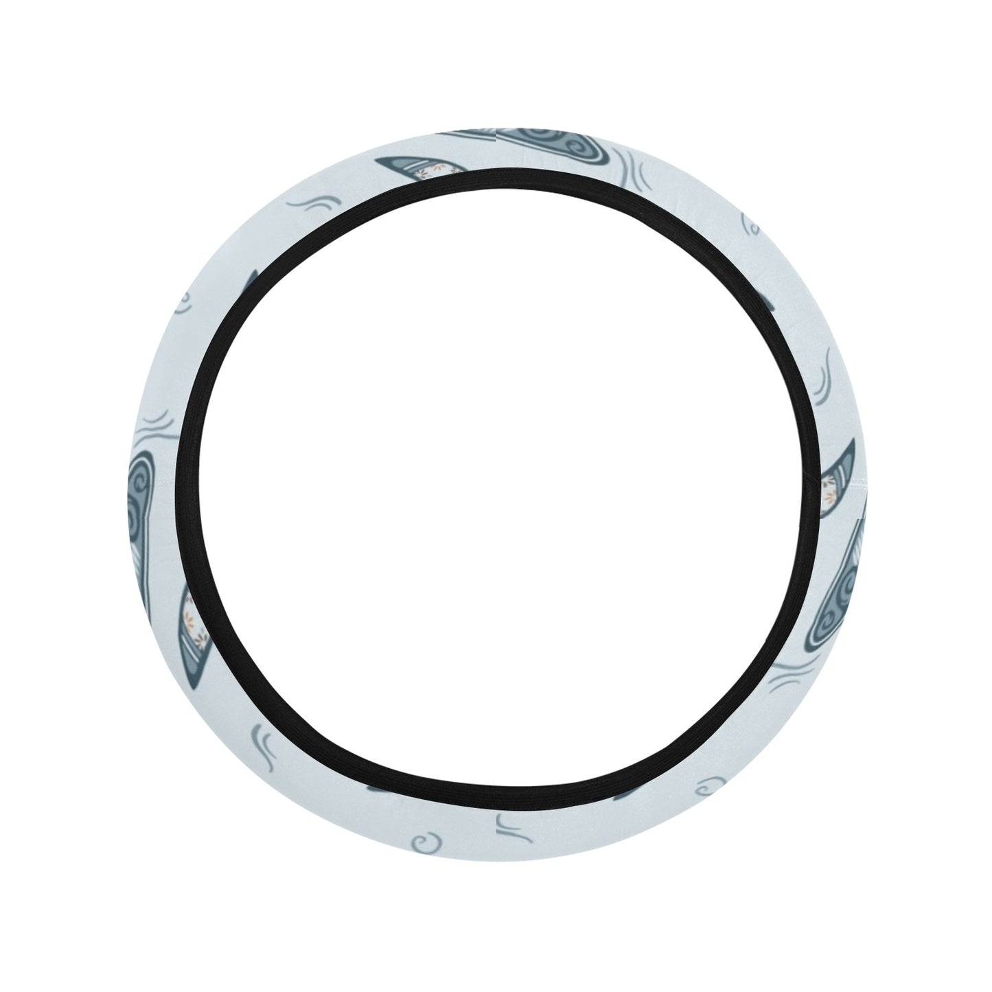 Surfboard Print Design LKS306 Steering Wheel Cover with Elastic Edge