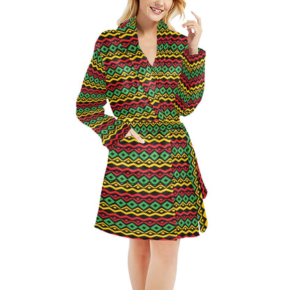 Rasta Reggae Color Themed Women's Fleece Robe