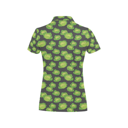 Cabbage Pattern Print Design 01 Women's Polo Shirt