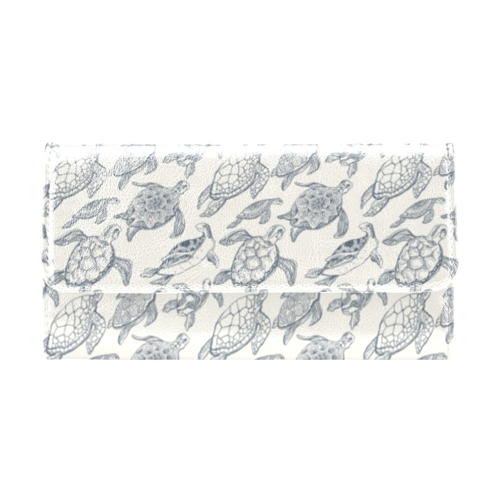 Sea Turtle Print Design LKS304 Women's Trifold Wallet