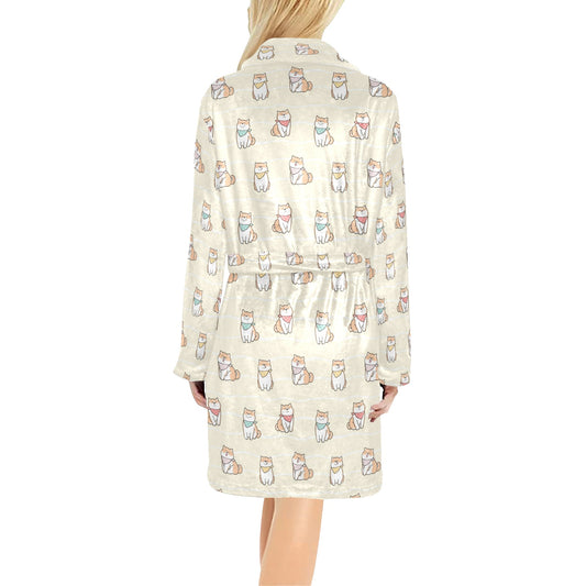 Shiba Inu Print Design LKS306 Women's Fleece Robe