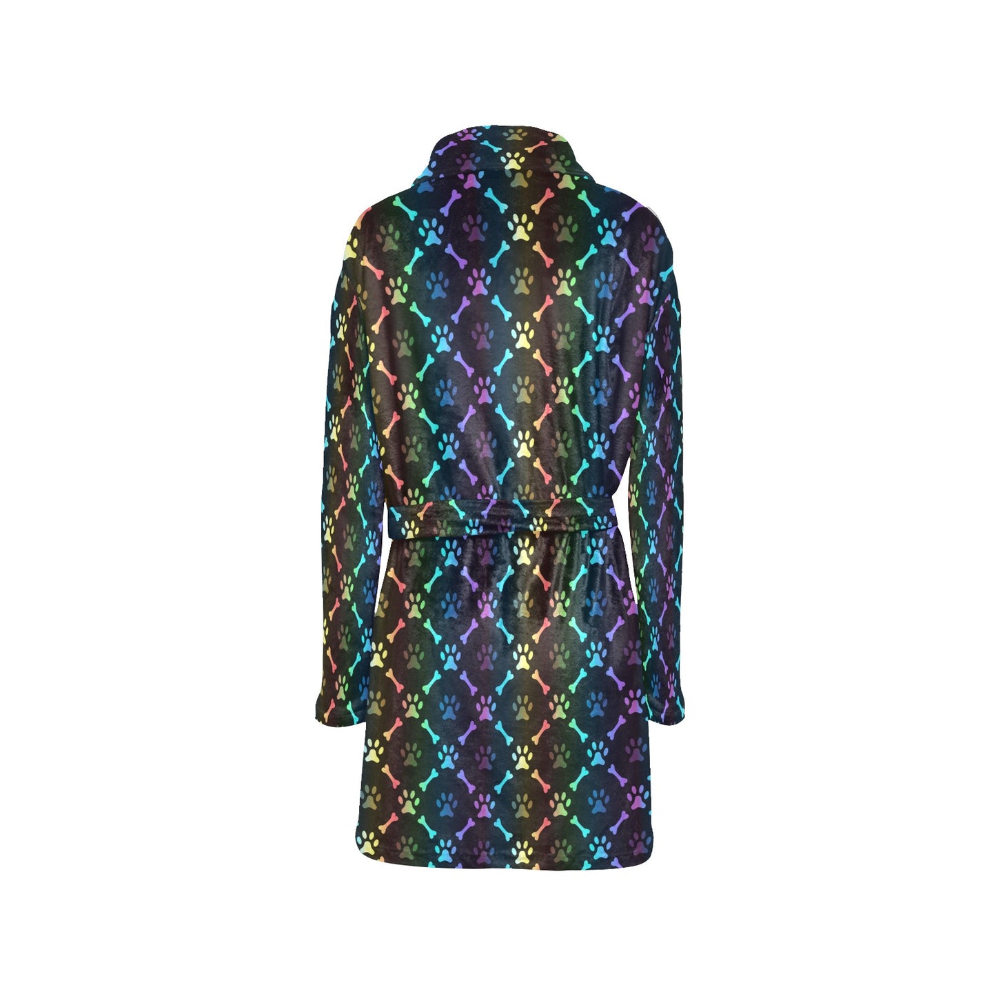 Paw Rainbow Print Women's Fleece Robe