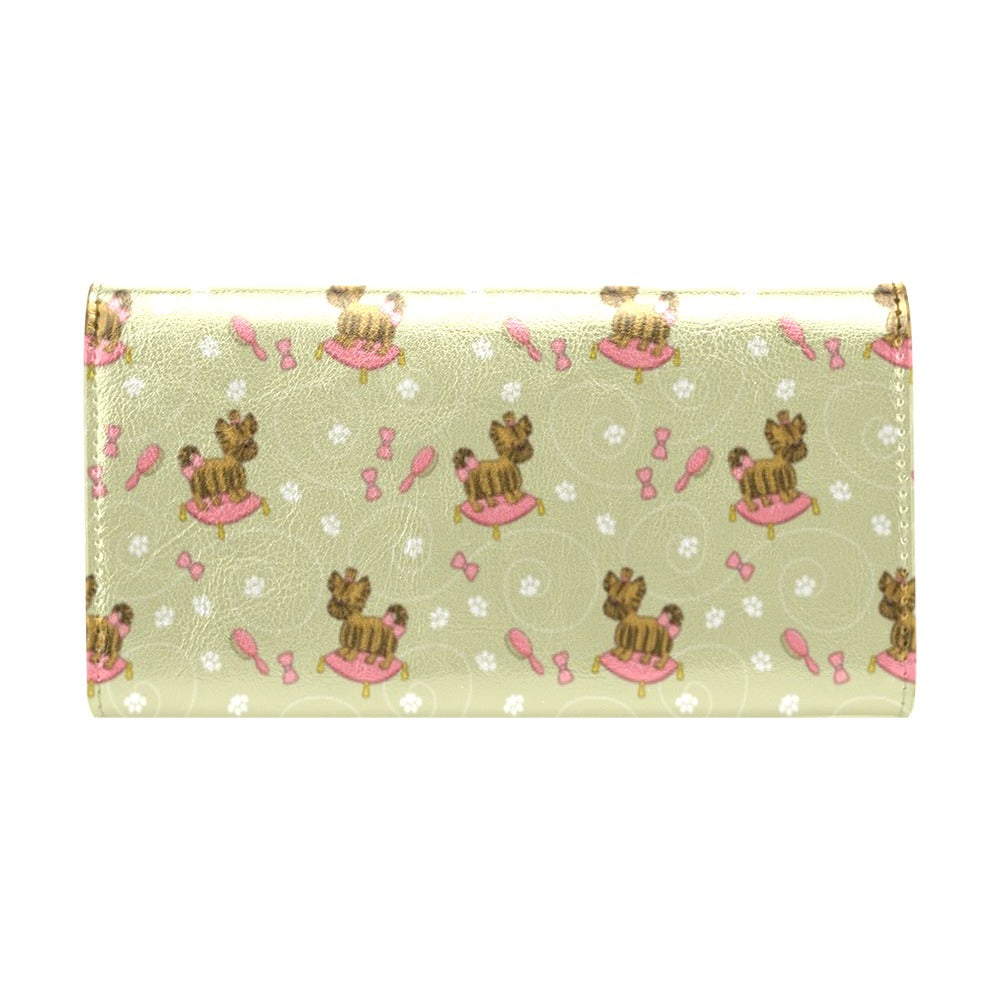 Yorkshire Cute Terriers Print Design LKS301 Women's Trifold Wallet