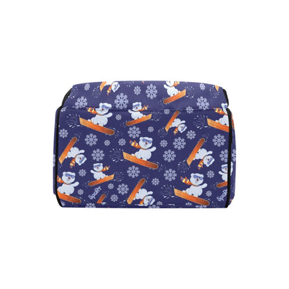 Snowboard Bear Print Design LKS305 Diaper Bag Backpack