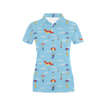 Skydiver Print Design LKS304 Women's Polo Shirt