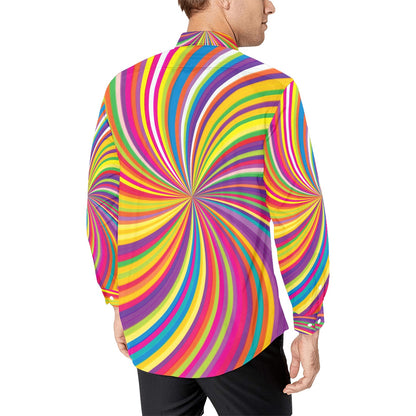 Vortex Print Design LKS301 Men's Long Sleeve Dress Shirt