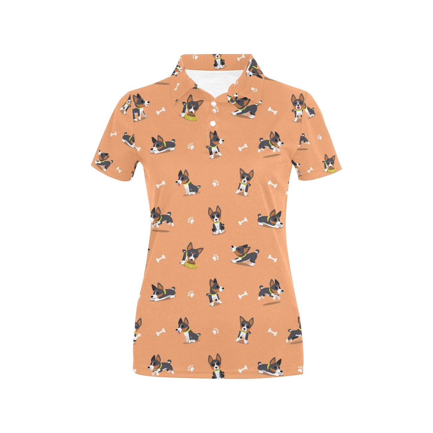 Basenji Pattern Print Design 01 Women's Polo Shirt