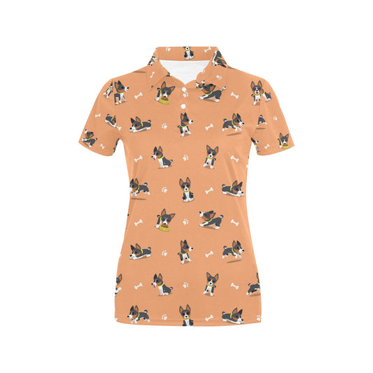 Basenji Pattern Print Design 01 Women's Polo Shirt