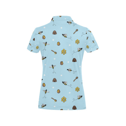 Honey Bee Print Design LKS307 Women's Polo Shirt