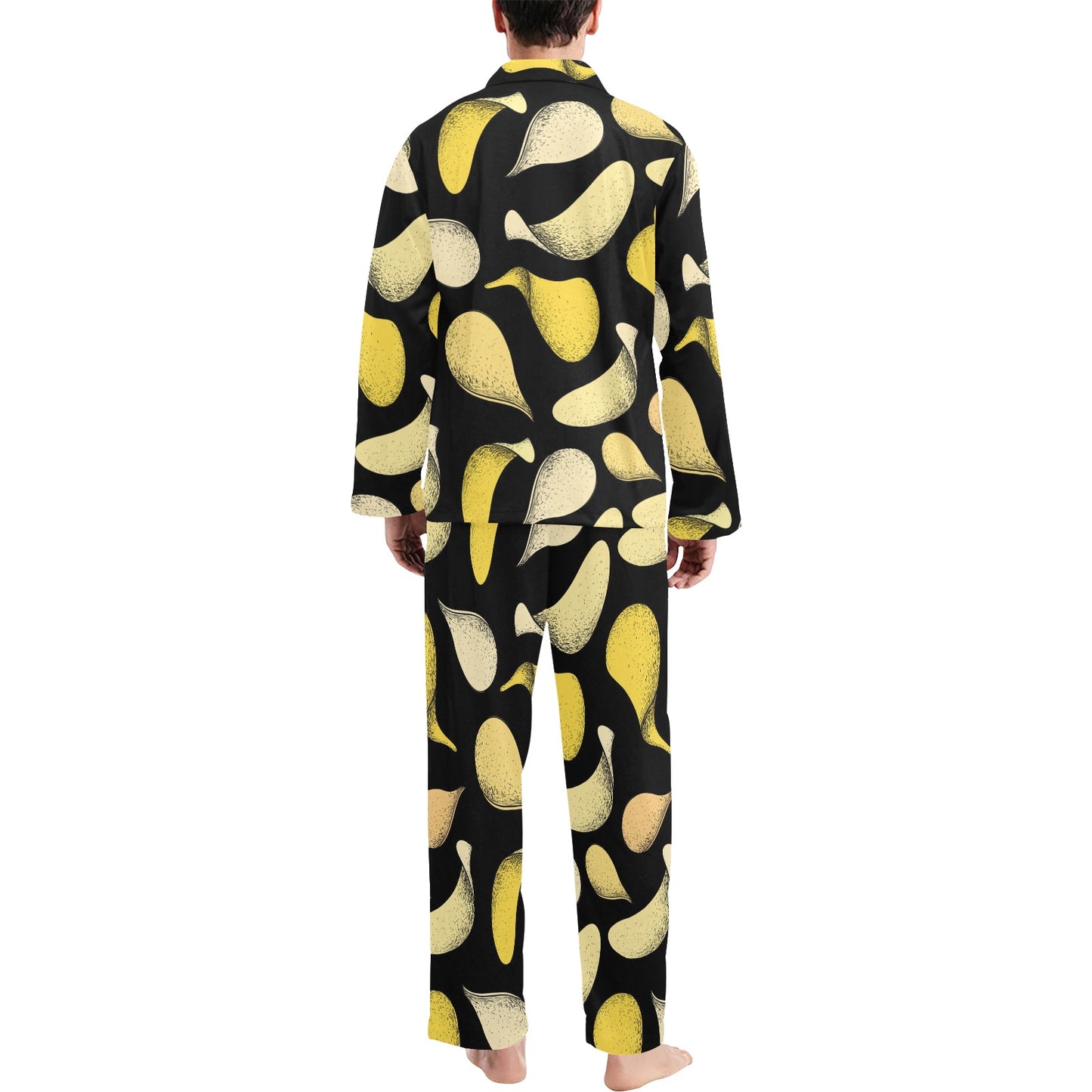 Potato Pattern Print Design A02 Men's Long Pajama Set