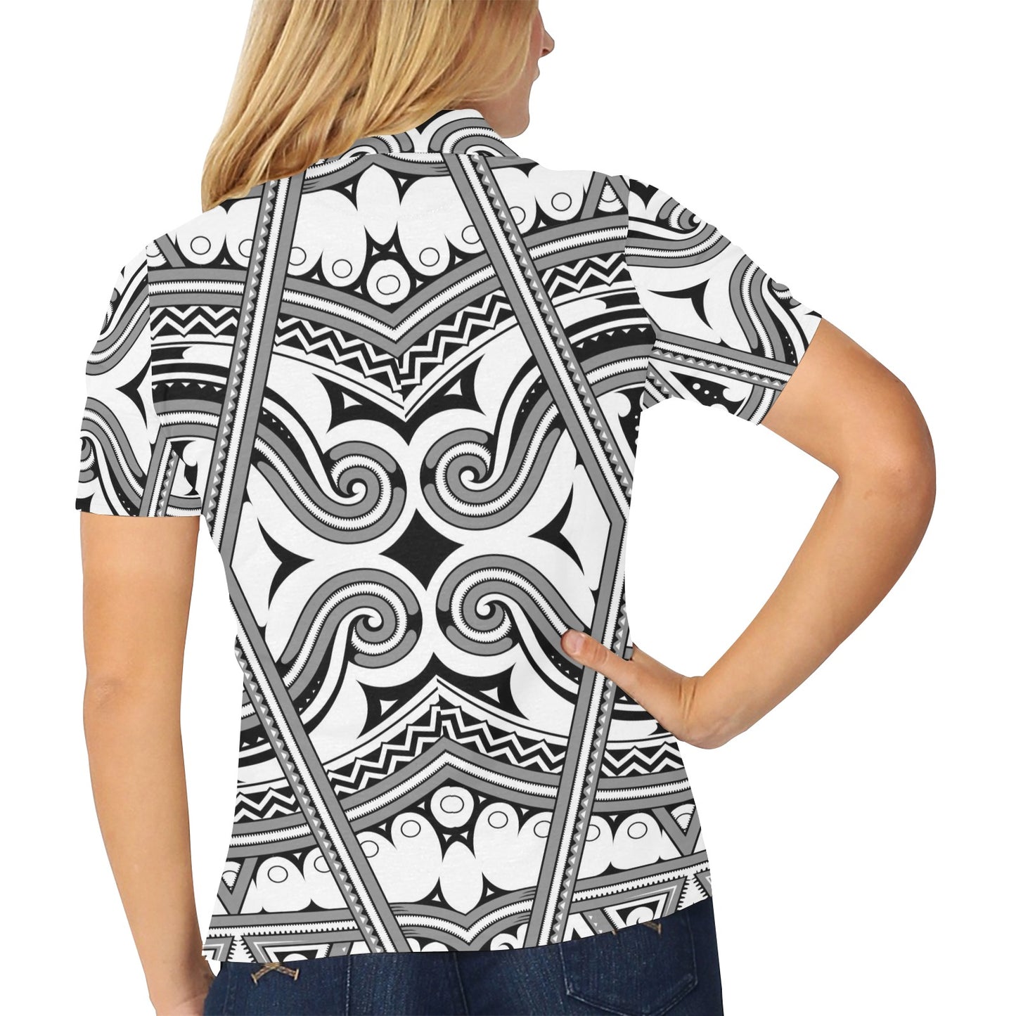 Samoan Pattern Print Design LKS302 Women's Polo Shirt