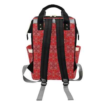 Bandana Red Pattern Print Design LKS3010 Diaper Bag Backpack