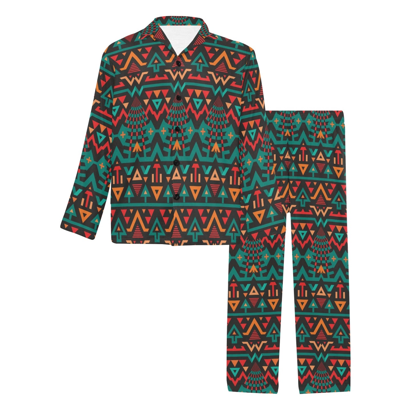 Aztec Pattern Print Design 04 Men's Long Pajama Set