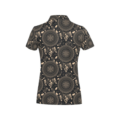 Dream Catcher Mandala Boho Moon Women's Polo Shirt