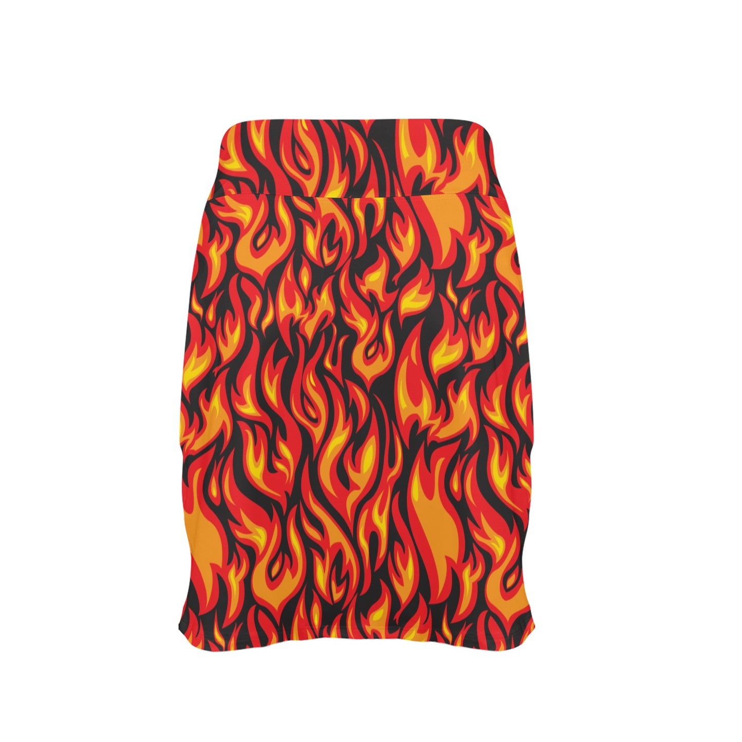 Flame Fire Print Pattern 17" Golf & Pickleball Skort with Pockets