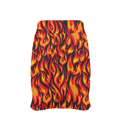 Flame Fire Print Pattern 17" Golf & Pickleball Skort with Pockets