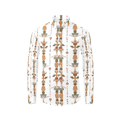 Totem Print Design LKS302 Men's Long Sleeve Dress Shirt